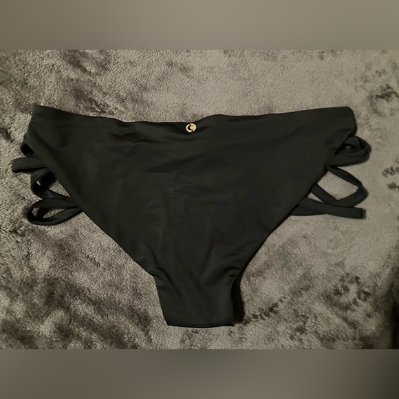 Luna Black Strappy Bikini Bottom - Picture 2 of 3